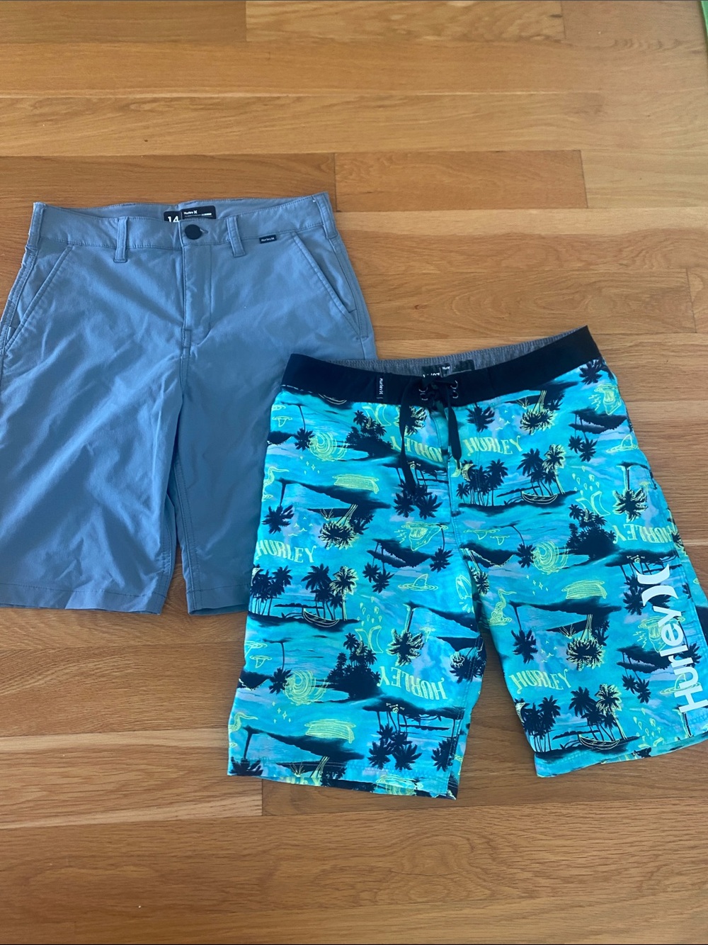 Hurley Teal & Black Tropical Hybrid Board Shorts